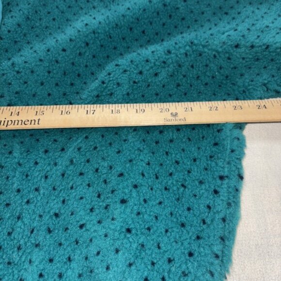 Vintage LL Bean Fleece Jacket Womens M Teal with Polka Dots Made in USA 90s - Picture 9 of 9